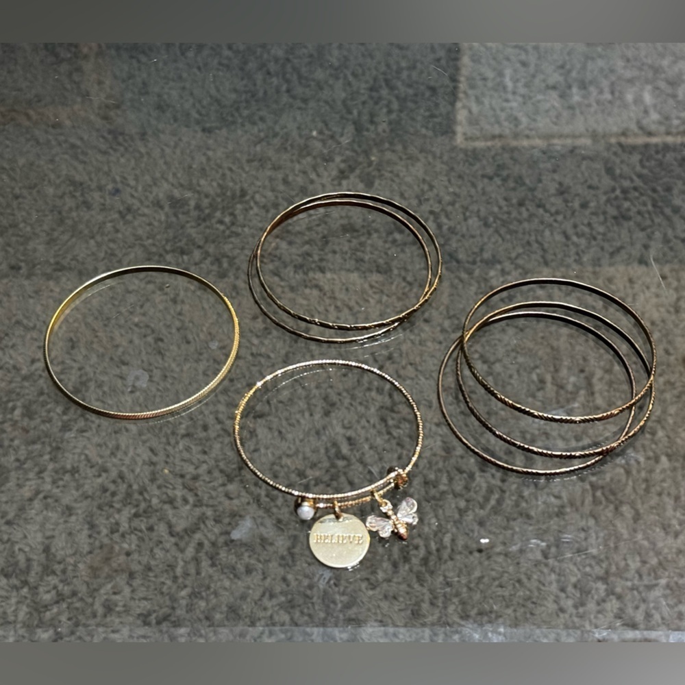 Multiple Gold / Bronze Bangles Bundle